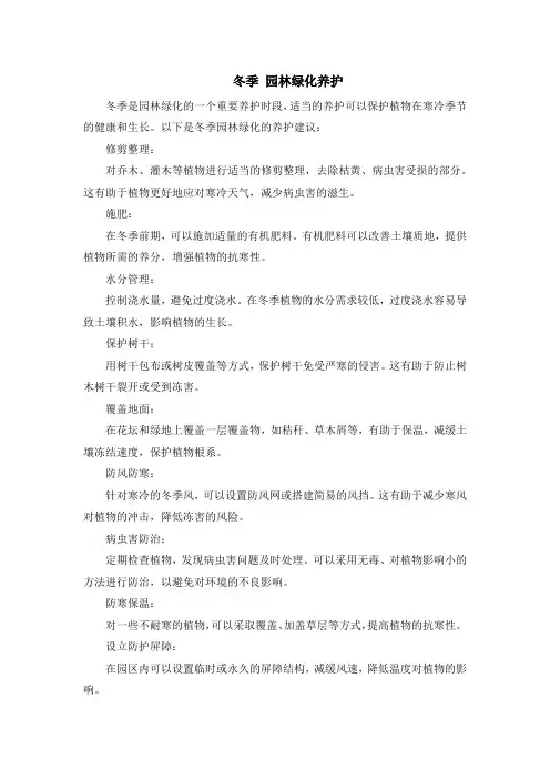 冬季 园林绿化养护