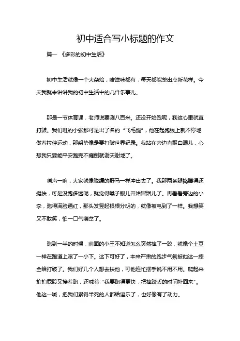 初中适合写小标题的作文