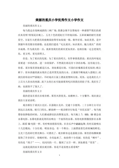 美丽的重庆小学优秀作文小学作文
