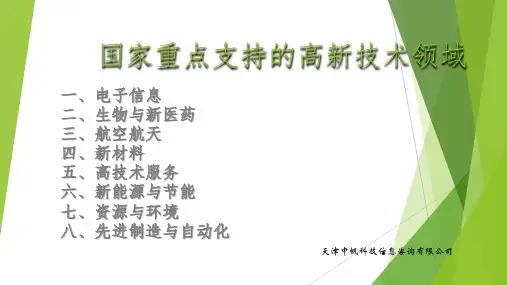 国家重点支持的高新技术领域