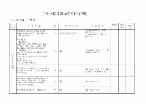 二甲医院评审标准与评价细则