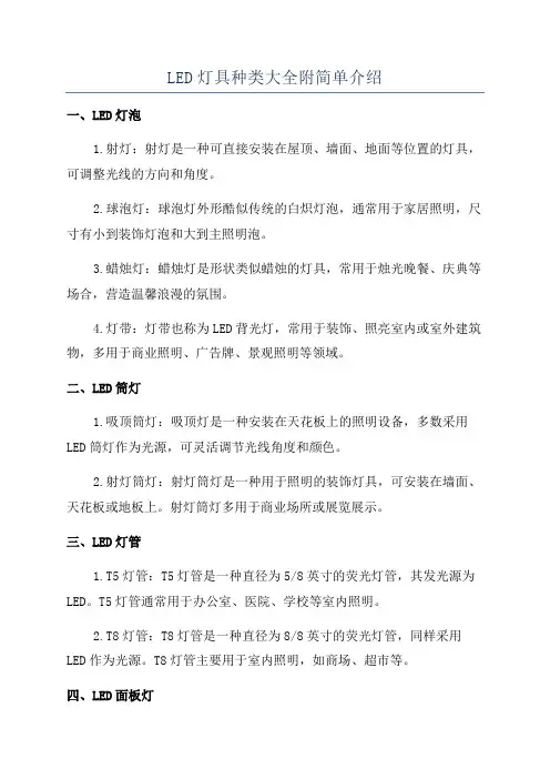 LED灯具种类大全附简单介绍