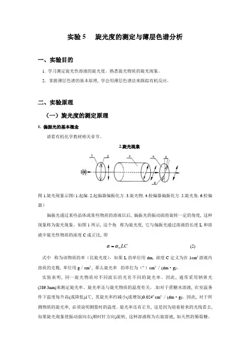 实验5_旋光度的测定与薄层色谱分析