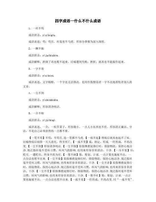 四字成语一什么不什么成语