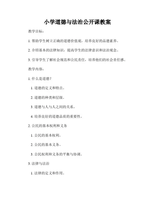 小学道德与法治公开课教案