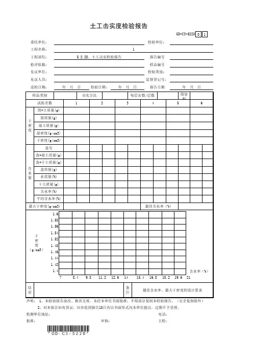 5.2.28、土工击实检验报告