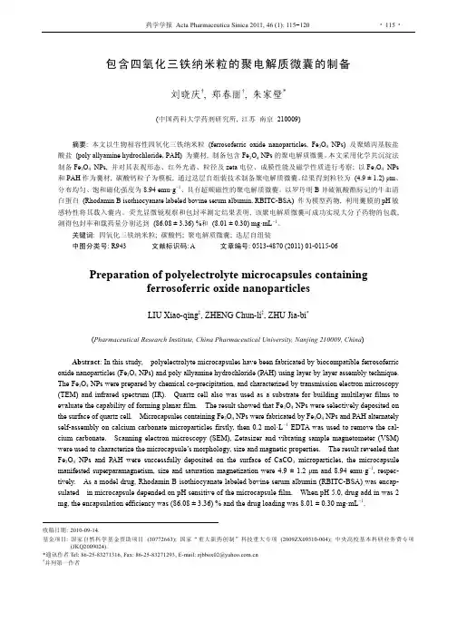 包含四氧化三铁纳米粒的聚电解质微囊的制备