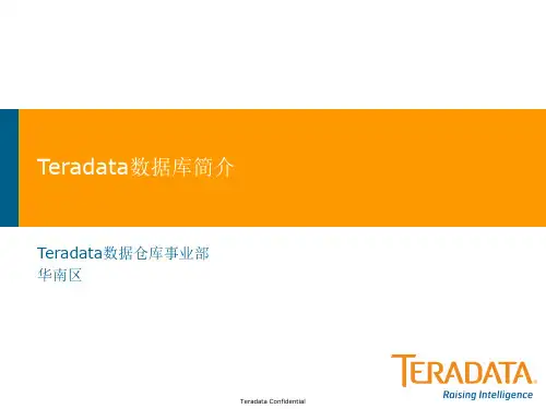 Teradata数据仓库简介讲义教材