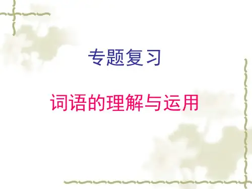中考词语的理解与运用优秀课件