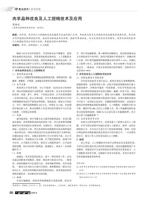 肉羊品种改良及人工授精技术及应用