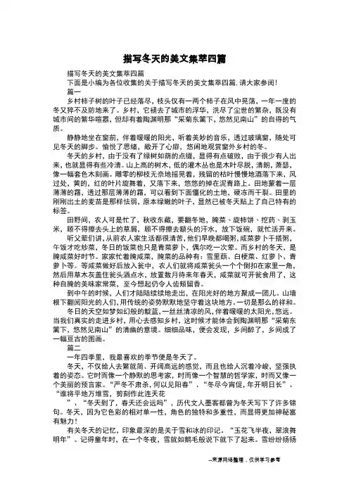 描写冬天的美文集萃四篇