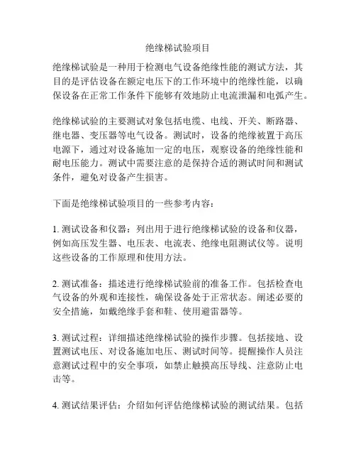 绝缘梯试验项目