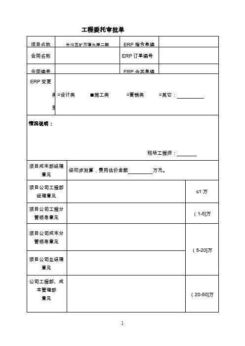工程用表(指令单审批单签证单) 