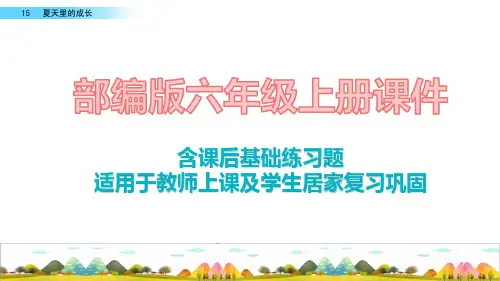 2020最新部编版语文六年级上册15 夏天里的成长课件