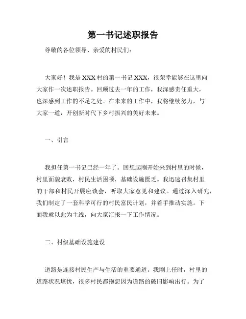 第一书记述职报告