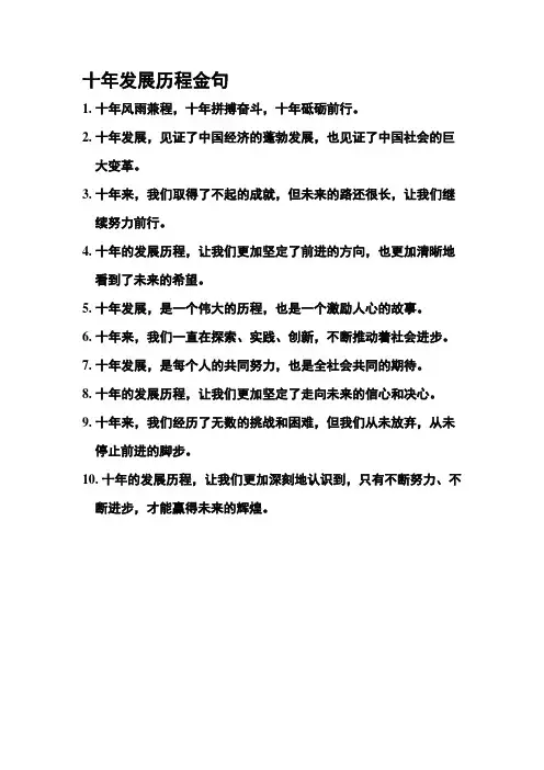 十年发展历程金句