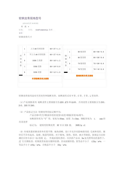 龙骨型号