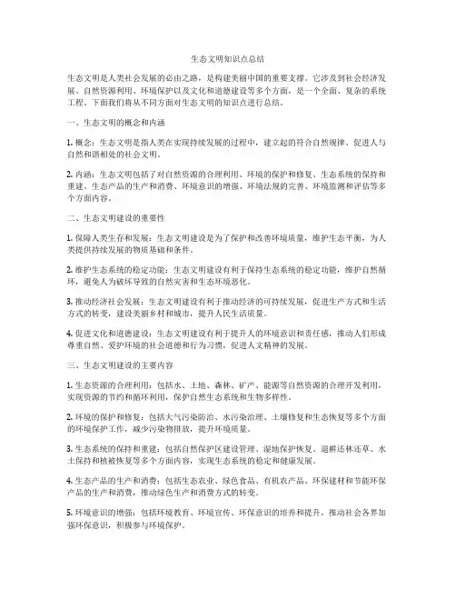 生态文明知识点总结