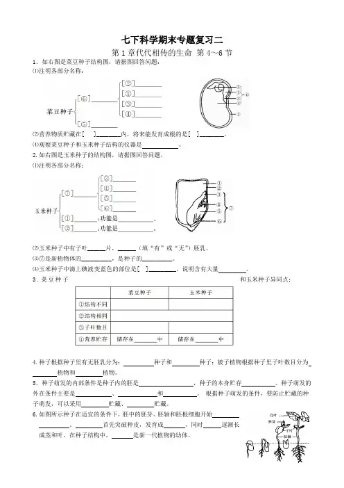《导与学·同步精练》：七下科学期末专题复习2