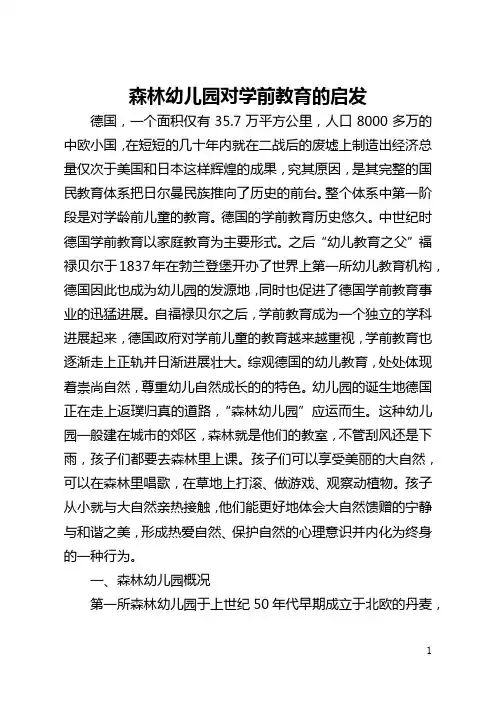 森林幼儿园对学前教育的启示(全文)
