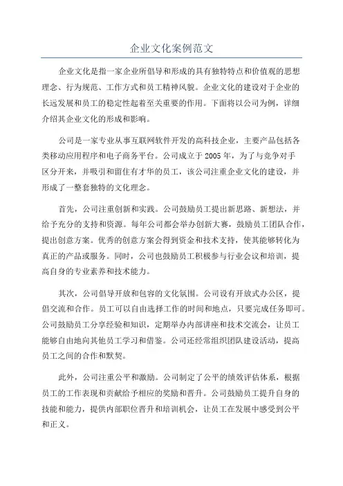 企业文化案例范文