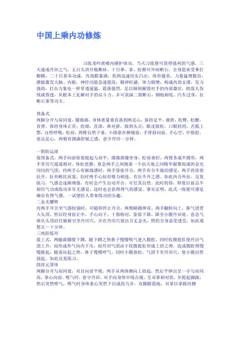 中国上乘内功修炼
