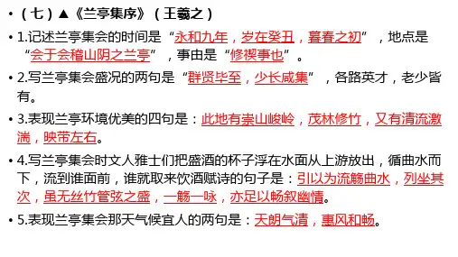 《兰亭集序》理解性名句默写