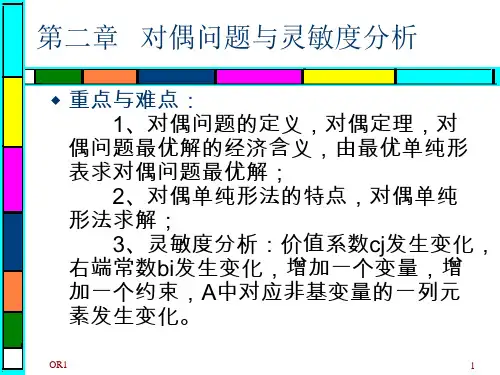 运筹学——对偶问题与灵敏度分析幻灯片PPT