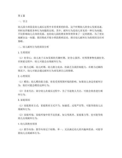 幼儿园小班段教研_破坏(3篇)