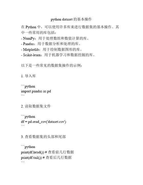 python dataset的基本操作