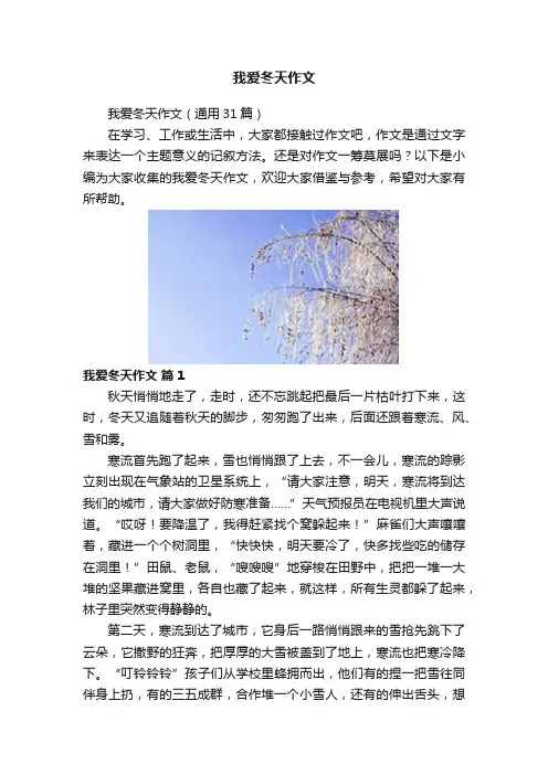 我爱冬天作文