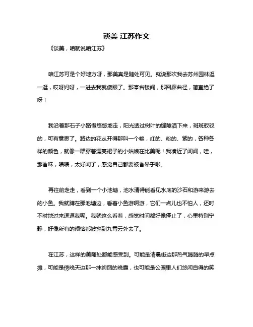 谈美 江苏作文