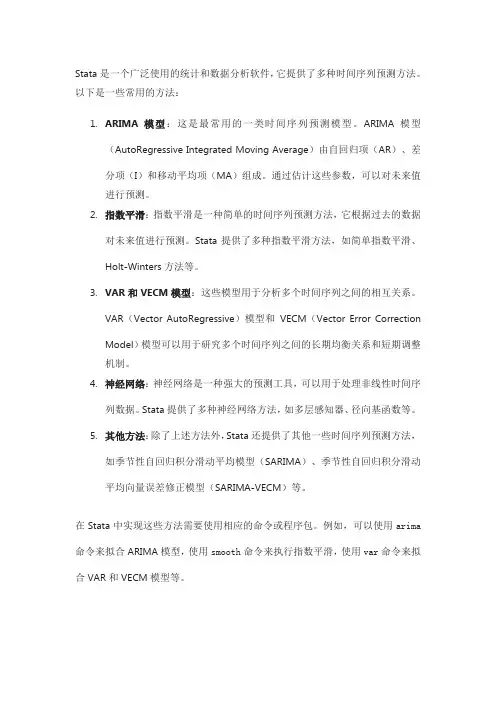 stata时间序列预测方法