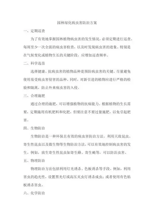 园林绿化病虫害防治方案