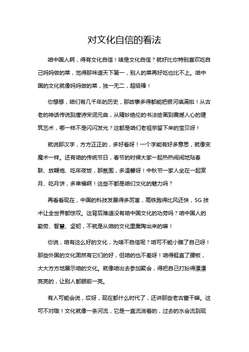 对文化自信的看法