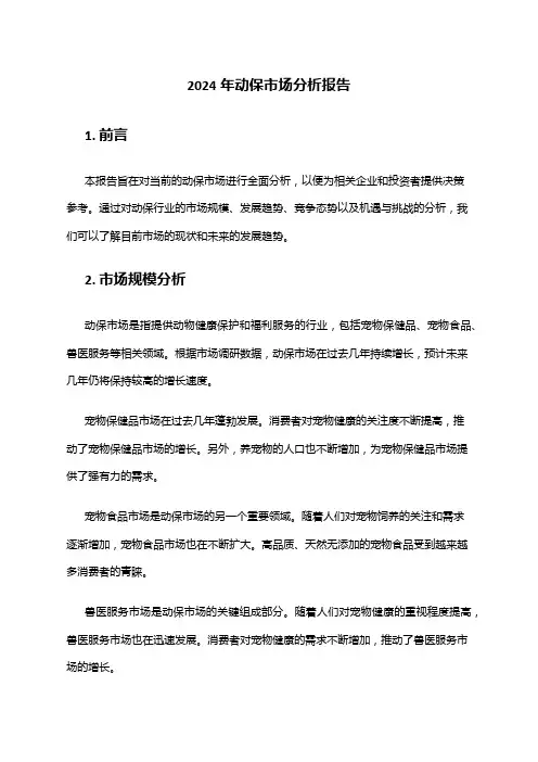 2024年动保市场分析报告