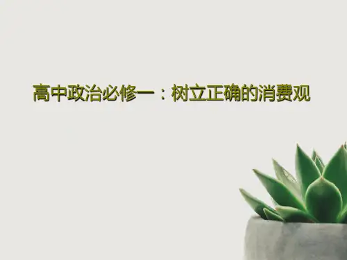 高中政治必修一：树立正确的消费观40页PPT