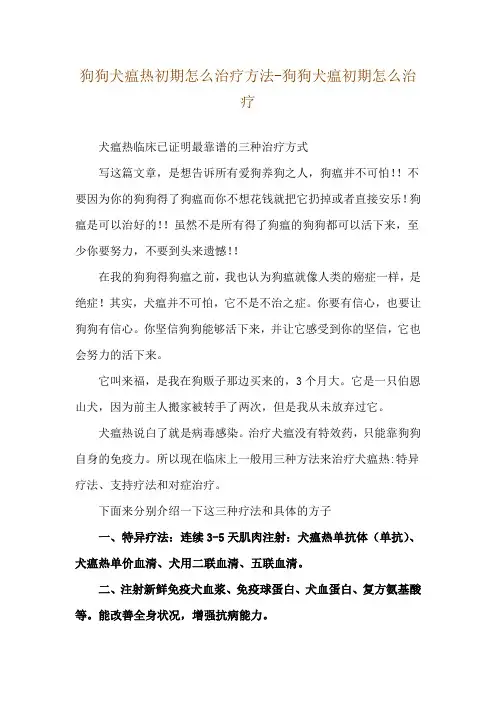 狗狗犬瘟热初期怎么治疗方法-狗狗犬瘟初期怎么治疗