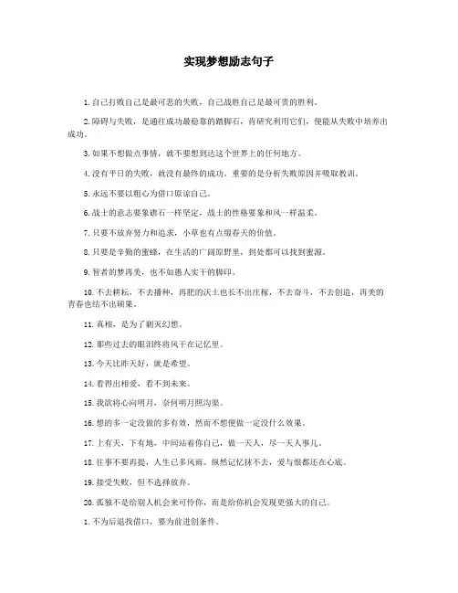 实现梦想励志句子
