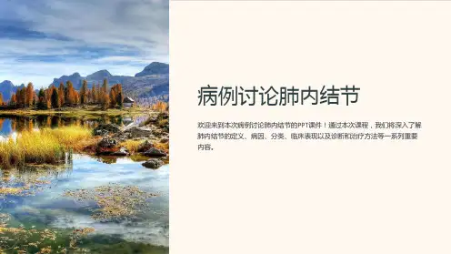 《病例讨论肺内结节》课件