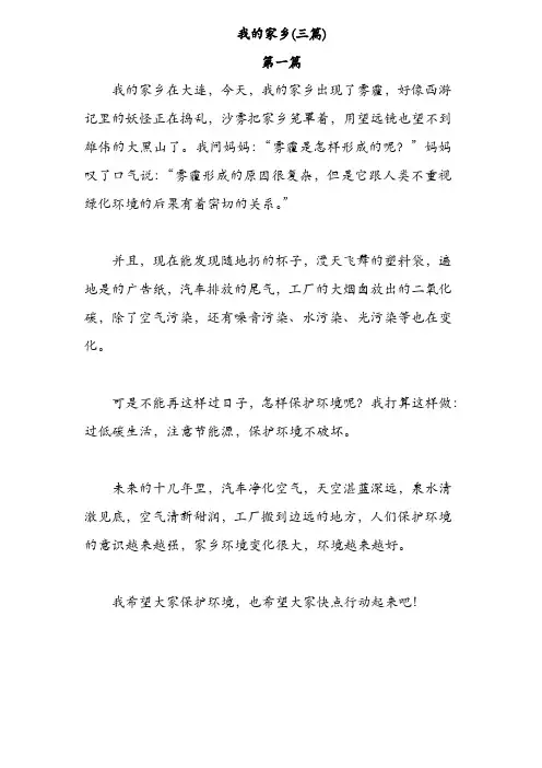 我的家乡作文300字(三篇)