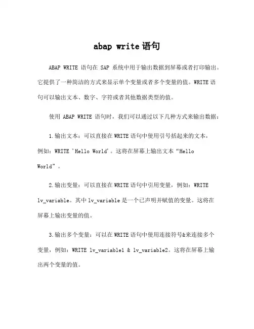 abap write语句