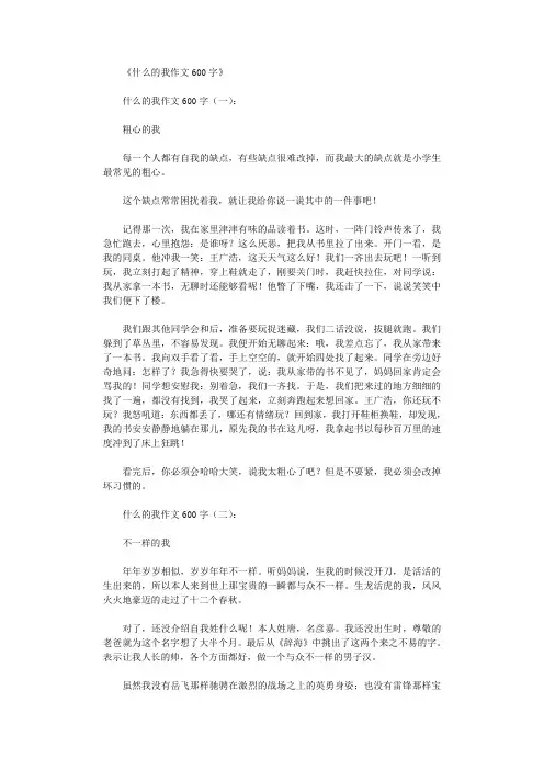什么的我作文600字10篇优秀版