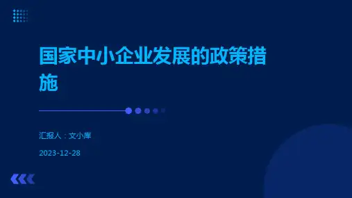 国家中小企业发展的政策措施