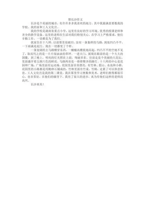 想长沙作文
