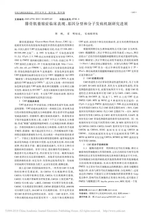 腓骨肌萎缩症临床表现_基因分型和分子发病机制研究进展