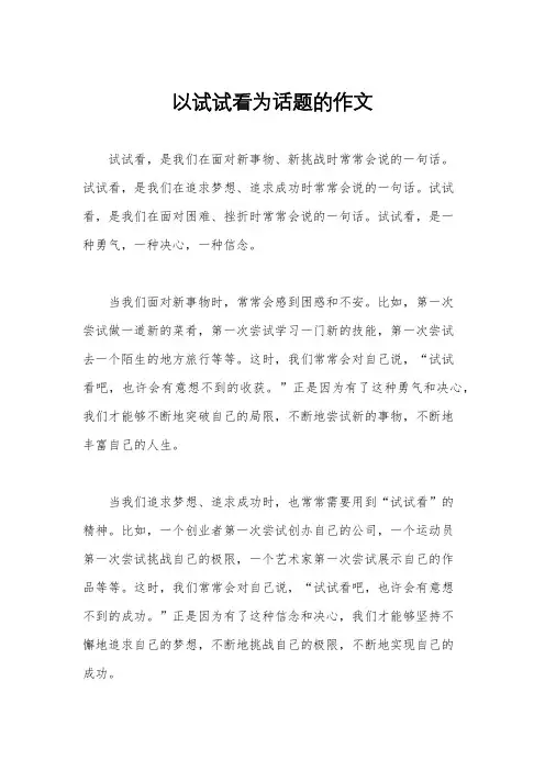 以试试看为话题的作文