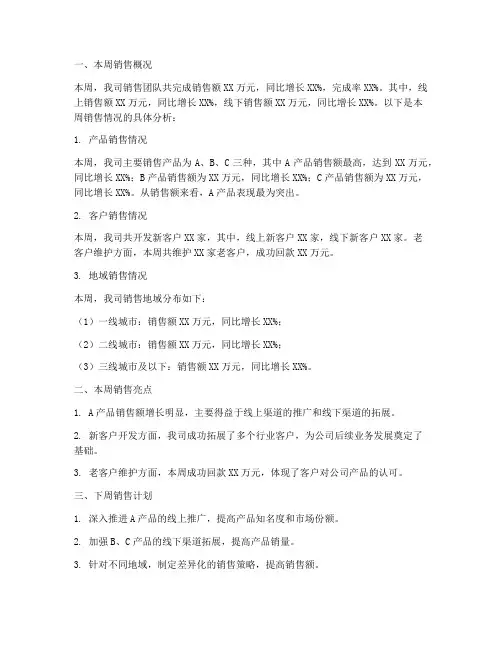 销售方案周报