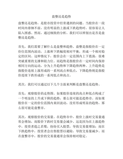 盘整还是趋势