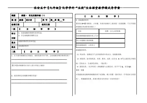 101常见的酸和碱3导学案-人教版九年级下册化学(无答案)
